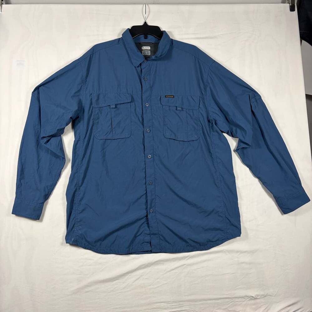 Columbia Titanium Long Sleeve Fishing Shirt Size XXL Blue